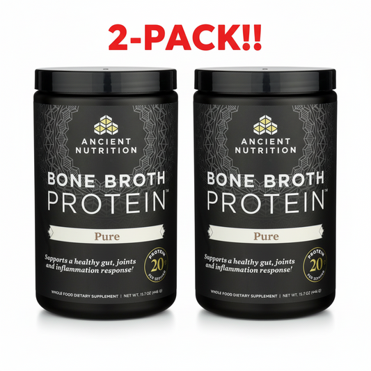 Ancient Nutrition Pure Bone Broth Protein Powder Double Pack (2 x 15.7 oz) - Unflavored