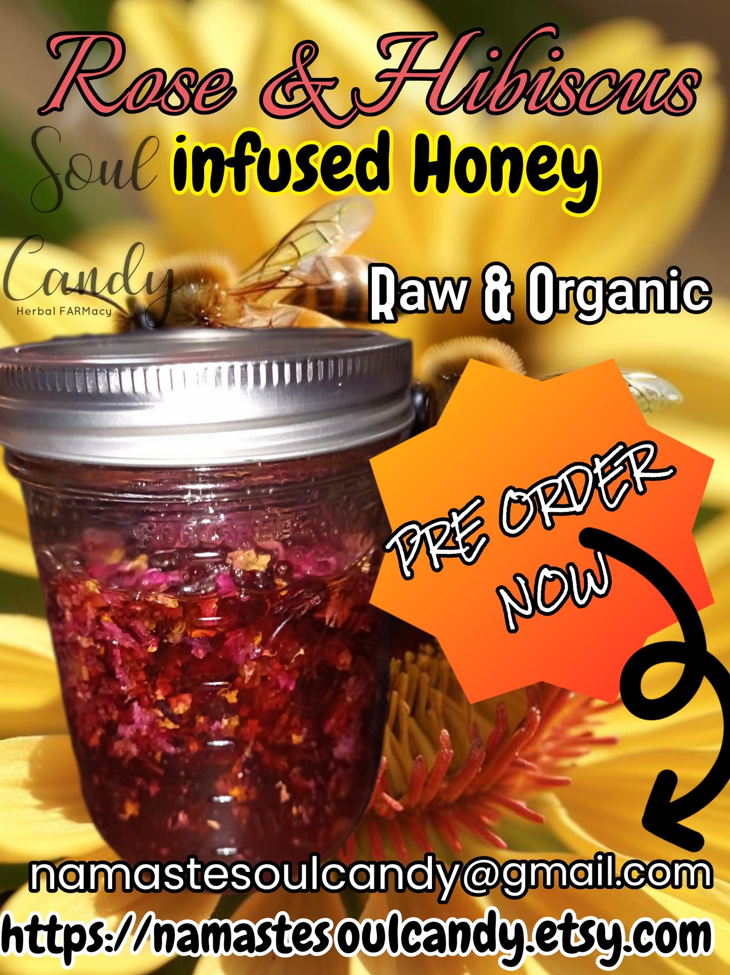 Rose & Hibiscus Infused Honey