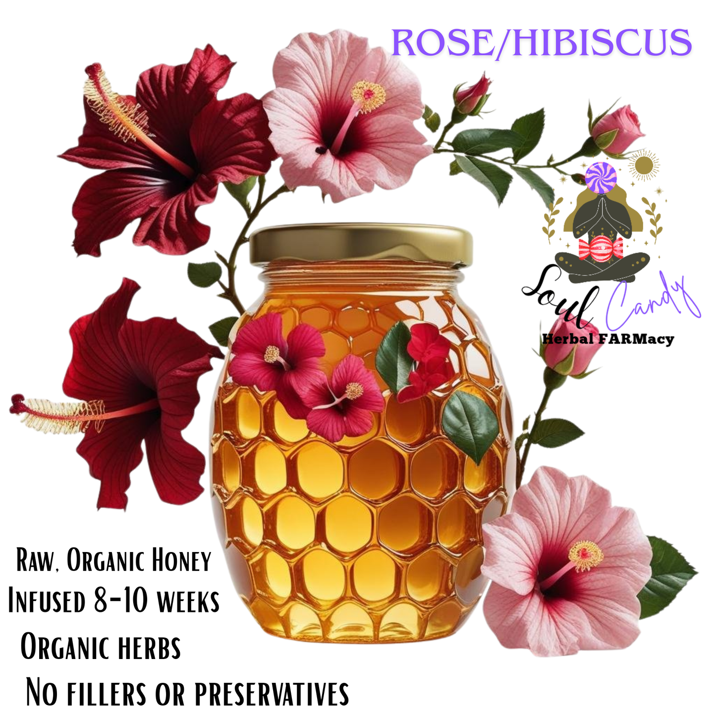 Rose & Hibiscus Infused Honey